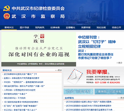 武漢市紀(jì)委網(wǎng)站新版上線 細(xì)化分類突出監(jiān)督問責(zé)_湖北頻道_鳳凰網(wǎng)